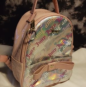 Pink and metallic medium sized backpack